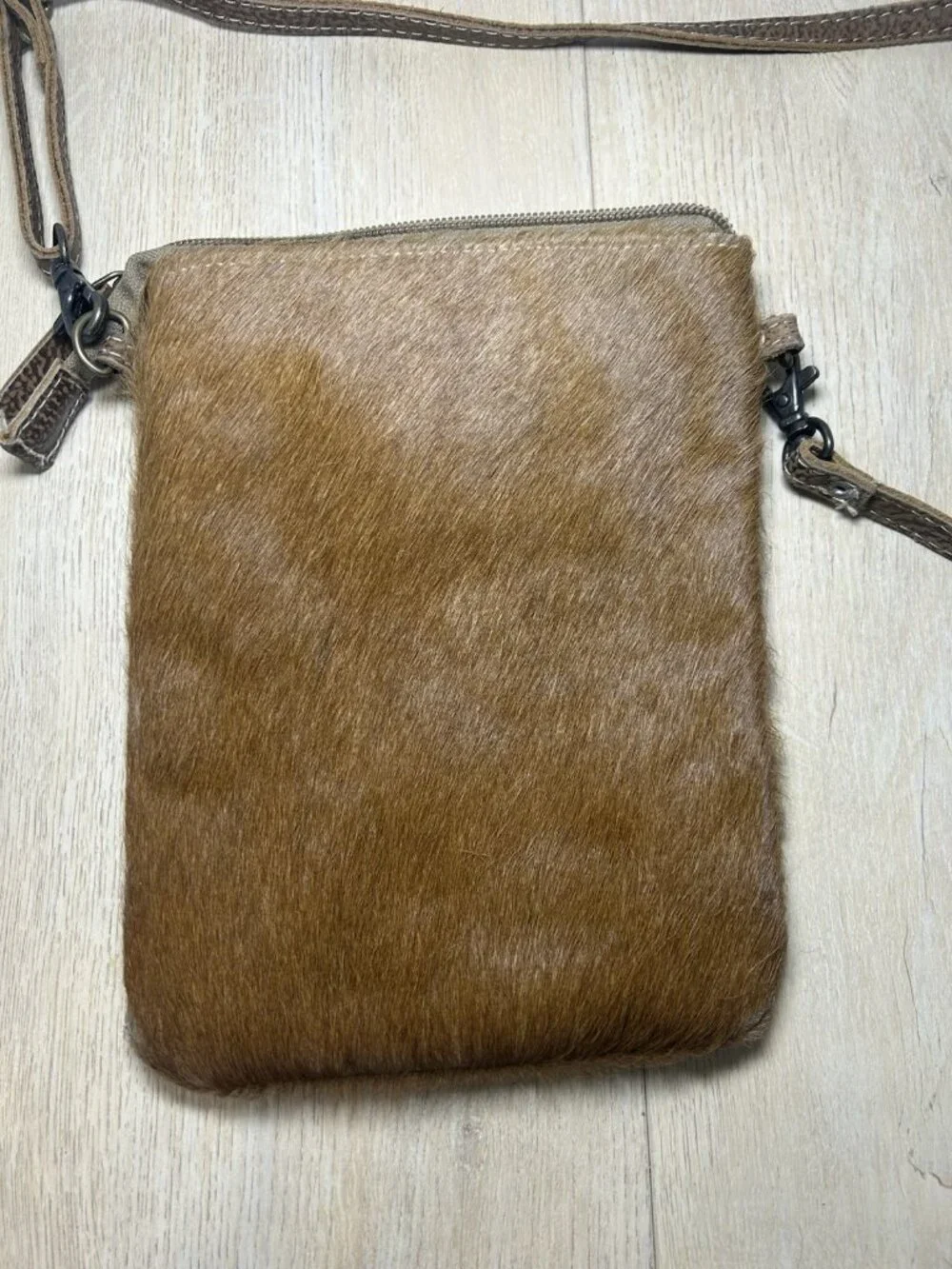 Myra Bag Crossbody Bag Womens Small Brown Cow Print Hair On Leather Western